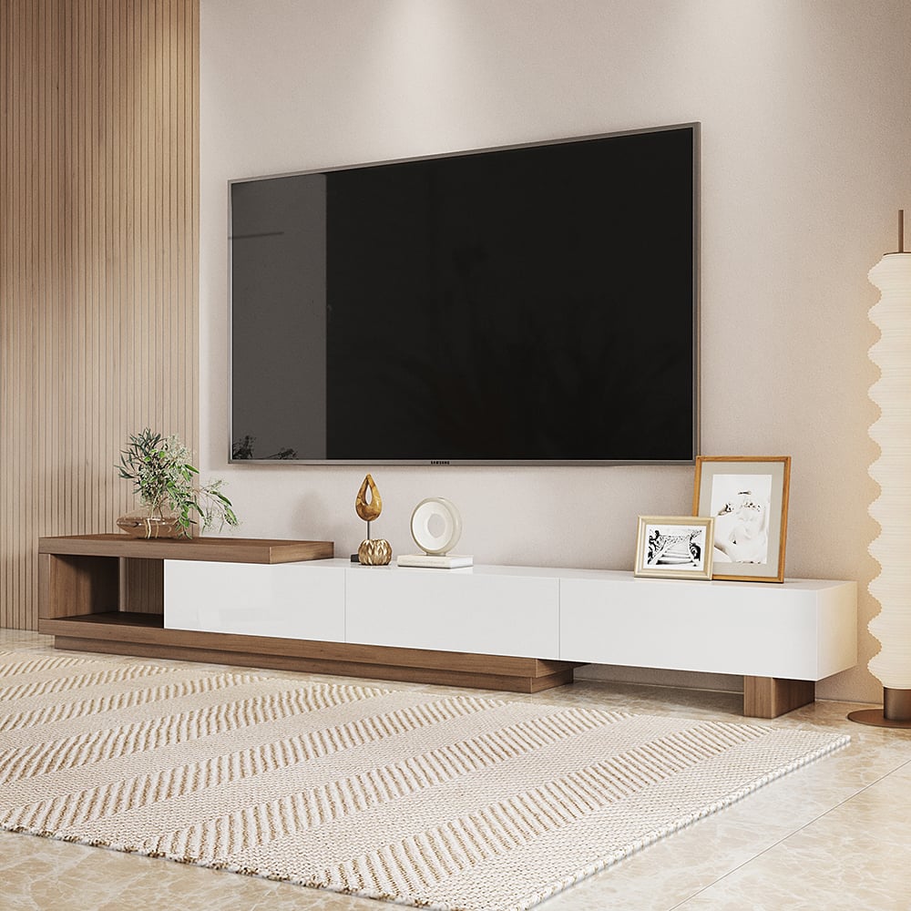 Avis Clients sur Ensemble de meuble TV extensible minimaliste et de table basse Quoint