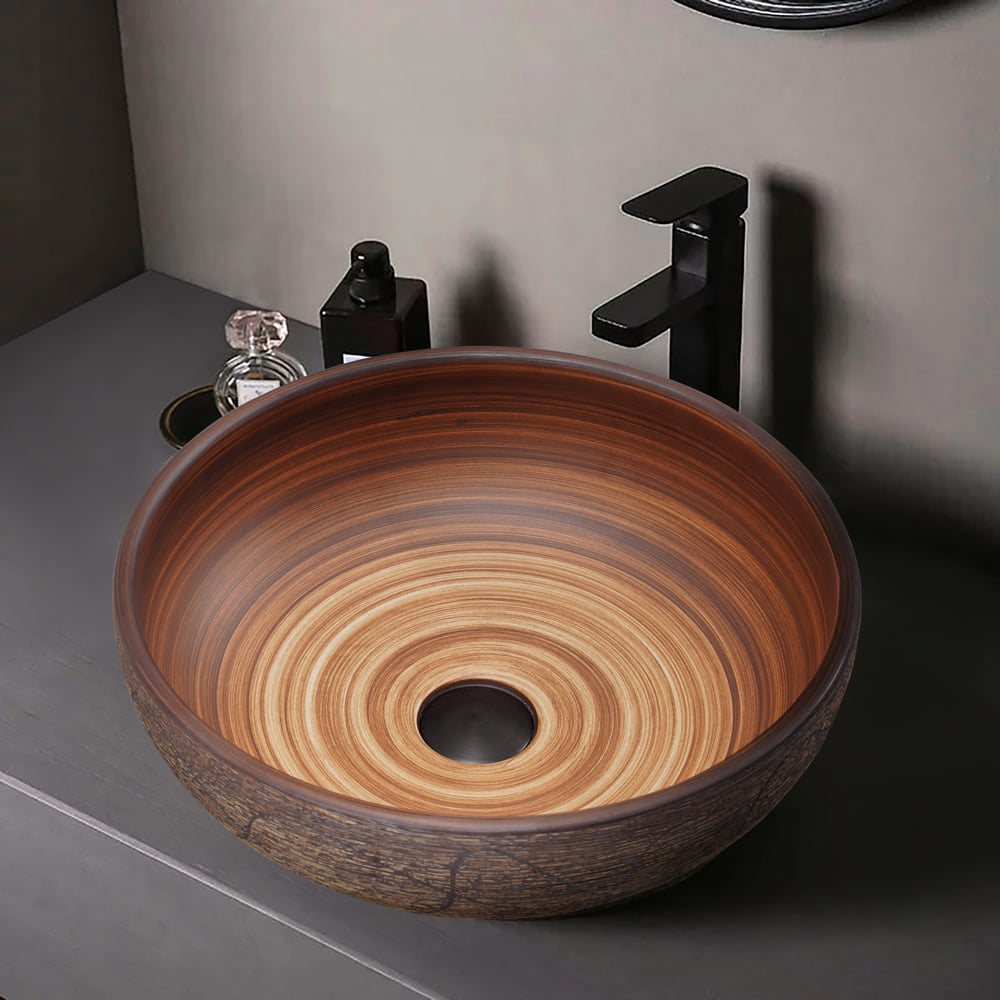 Questions and Answers for 400mm Ceramic Round Bathroom Countertop Basin Retro Washbasin