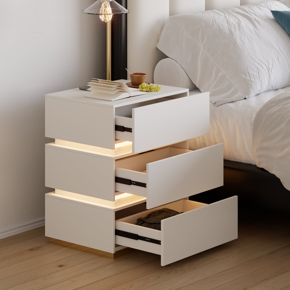 LED Mirror Makeup Vanity Set with 2 Smart Nightstands window image