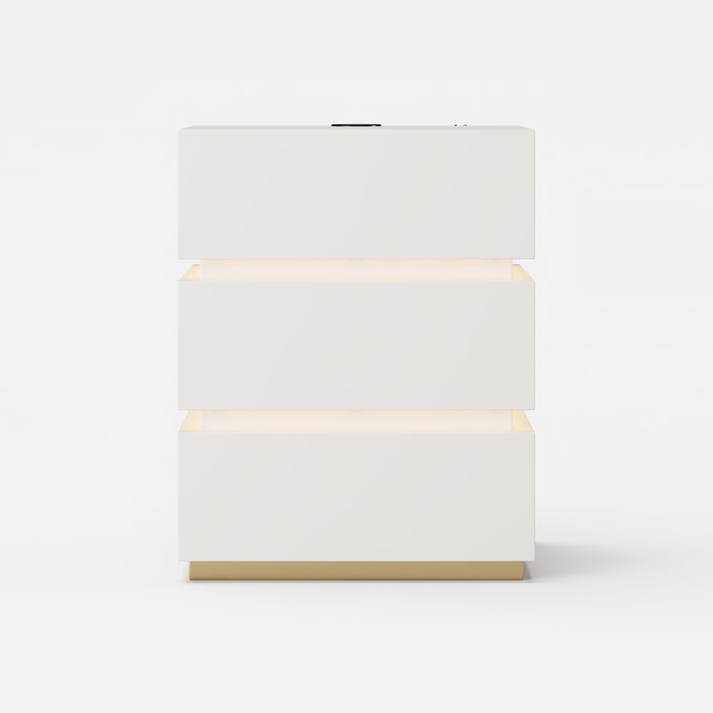 LED Mirror Makeup Vanity Set with 2 Smart Nightstands window image