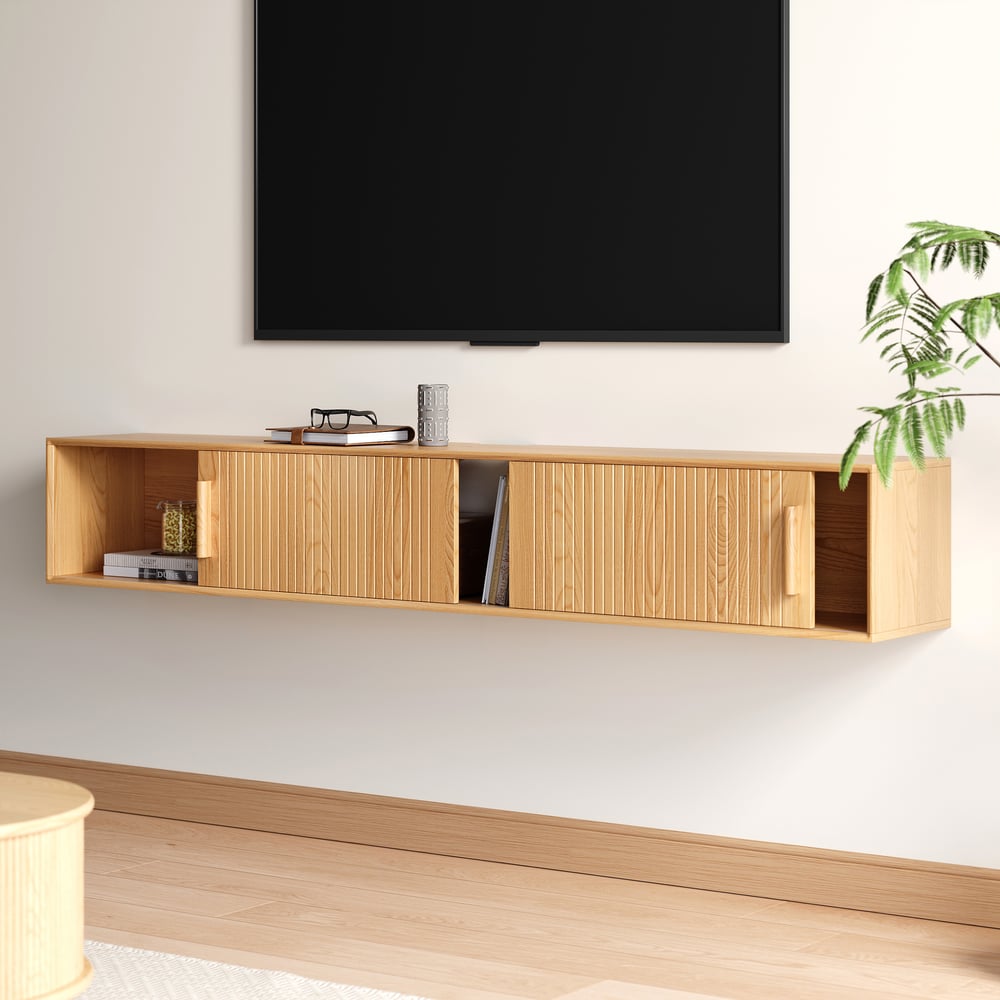 Questions and Answers for 1800mm Floating Wood Fluted TV Stand with Storage