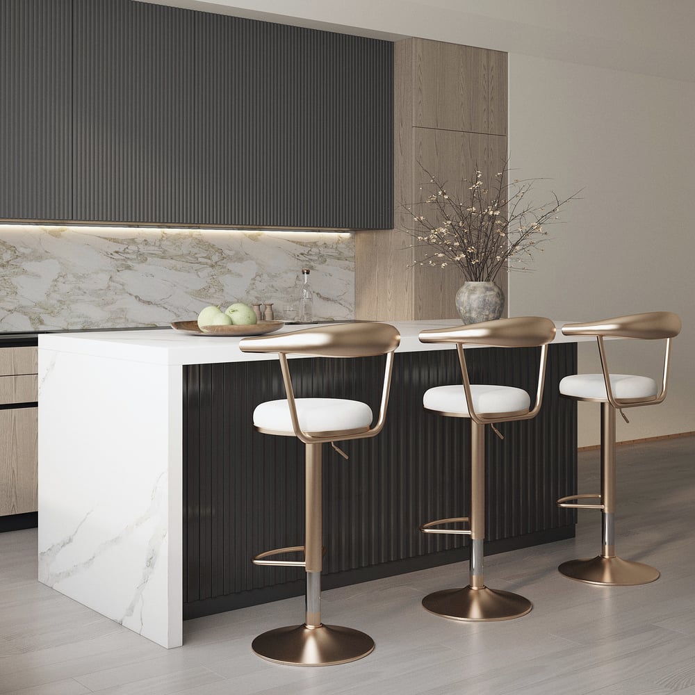 Otázky a odpovědi pro Ostrov a stolička 72" moderní laminátový kuchyňský ostrůvek se 2 nastavitelnými barovými stoličkami