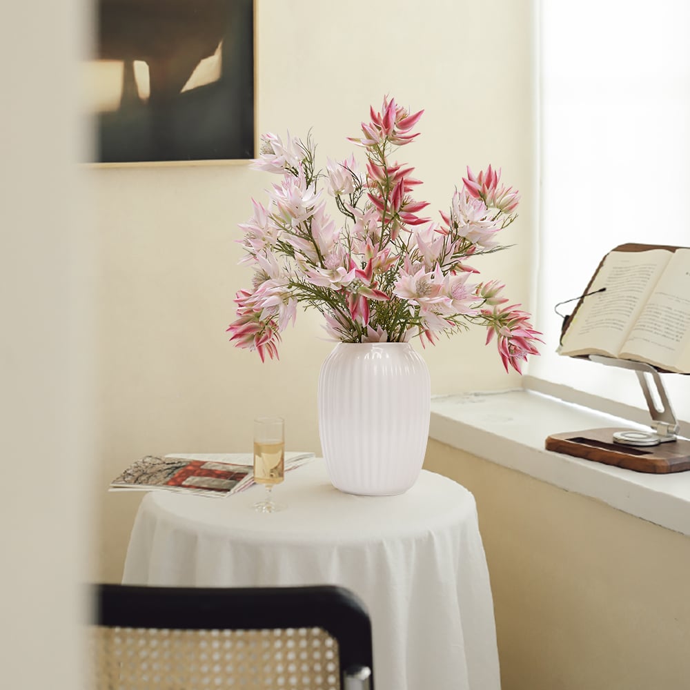 Customer Reviews for 360mm×540mm Artificial Flowers in White Ribbed Vase Art Decor