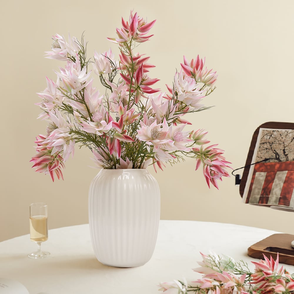 Customer Reviews for 360mm×540mm Artificial Flowers in White Ribbed Vase Art Decor