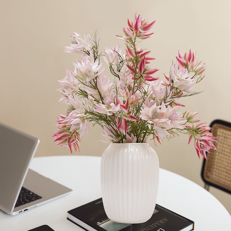 Customer Reviews for 360mm×540mm Artificial Flowers in White Ribbed Vase Art Decor