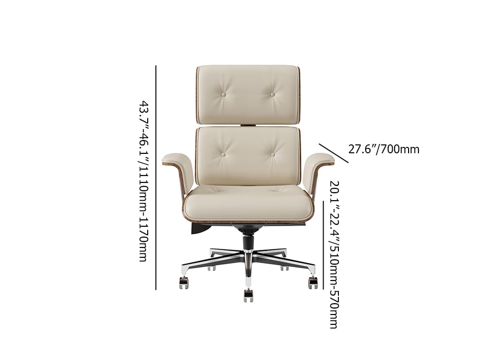 Modern Natural & White L Shaped Desk & with Off White Home Office Chair Set Upholstered weights dimensions image