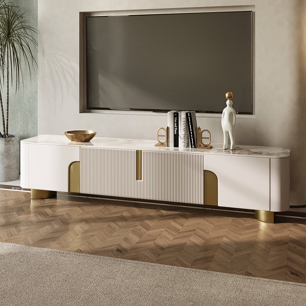 Questions and Answers for Artus TV cabinet with sintered stone cover 200 × 40 cm in beige and gold