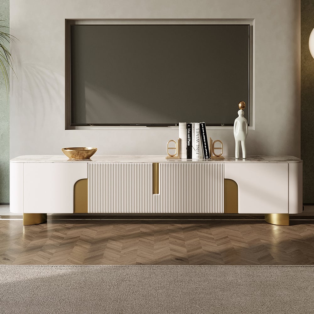 Questions and Answers for Artus TV cabinet with sintered stone cover 200 × 40 cm in beige and gold