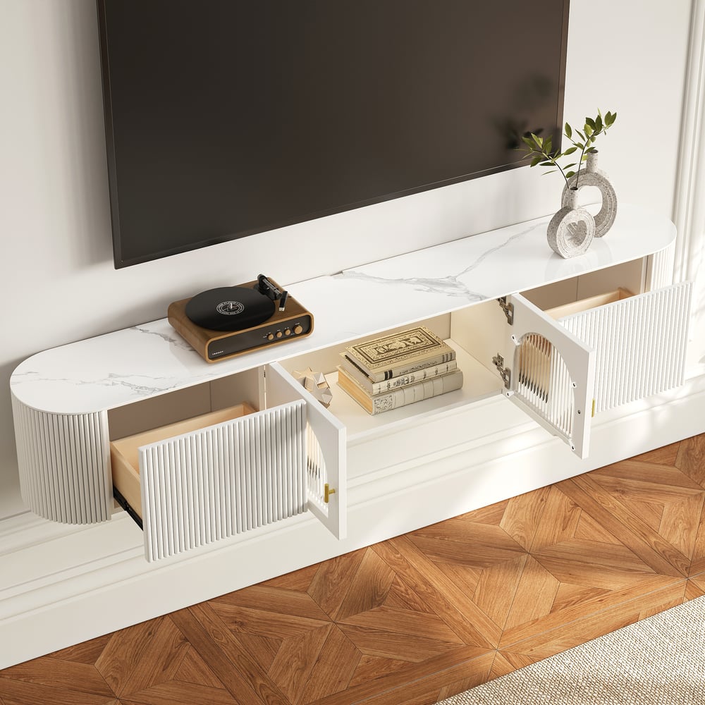 Questions and Answers for Modern Floating 1800 mm TV Cabinet Made of White Sintered Stone