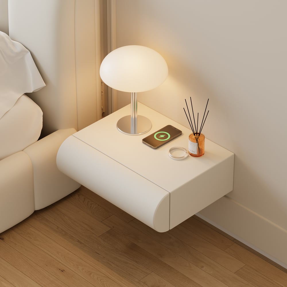 Otázky a odpovědi pro Humply bílý inteligentní kožený noční stolek s nabíjecí stanicí