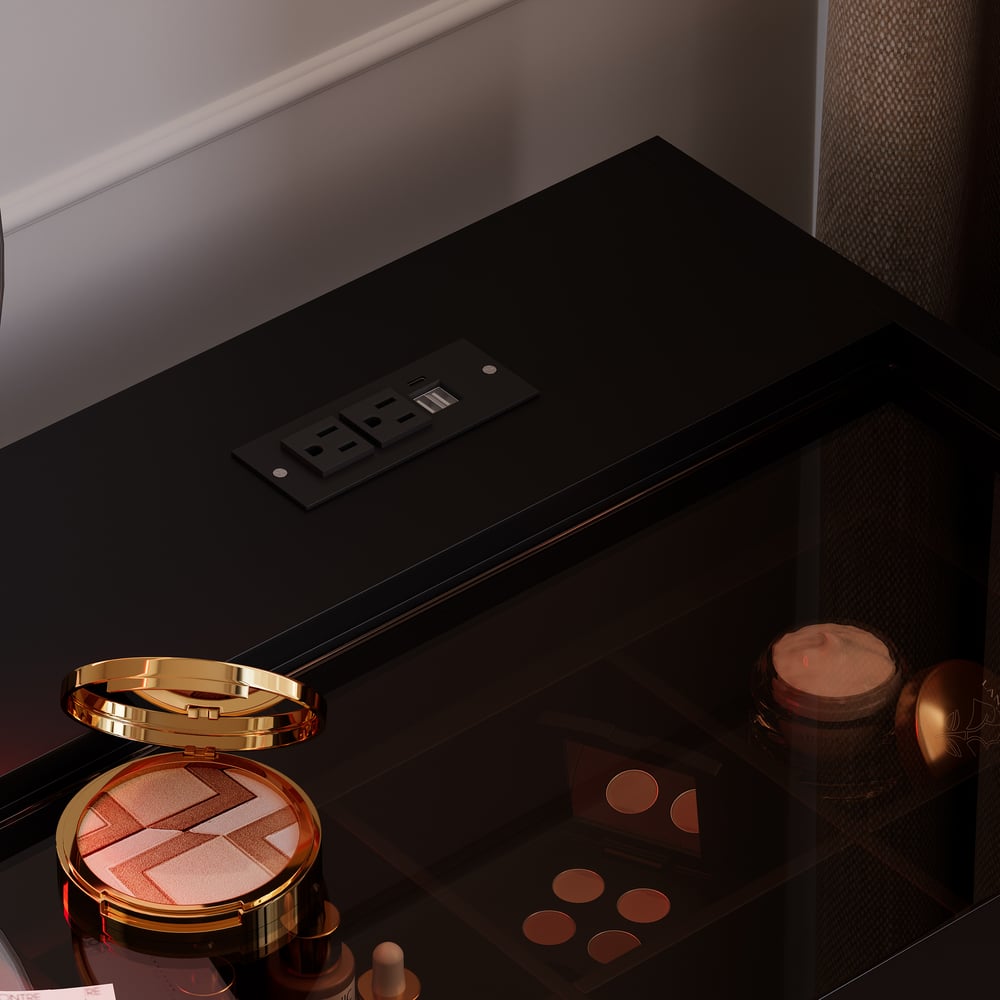 Fragen und Antworten zu Intelligenter LED-Nachttisch & Schminktisch mit beleuchtetem Spiegel