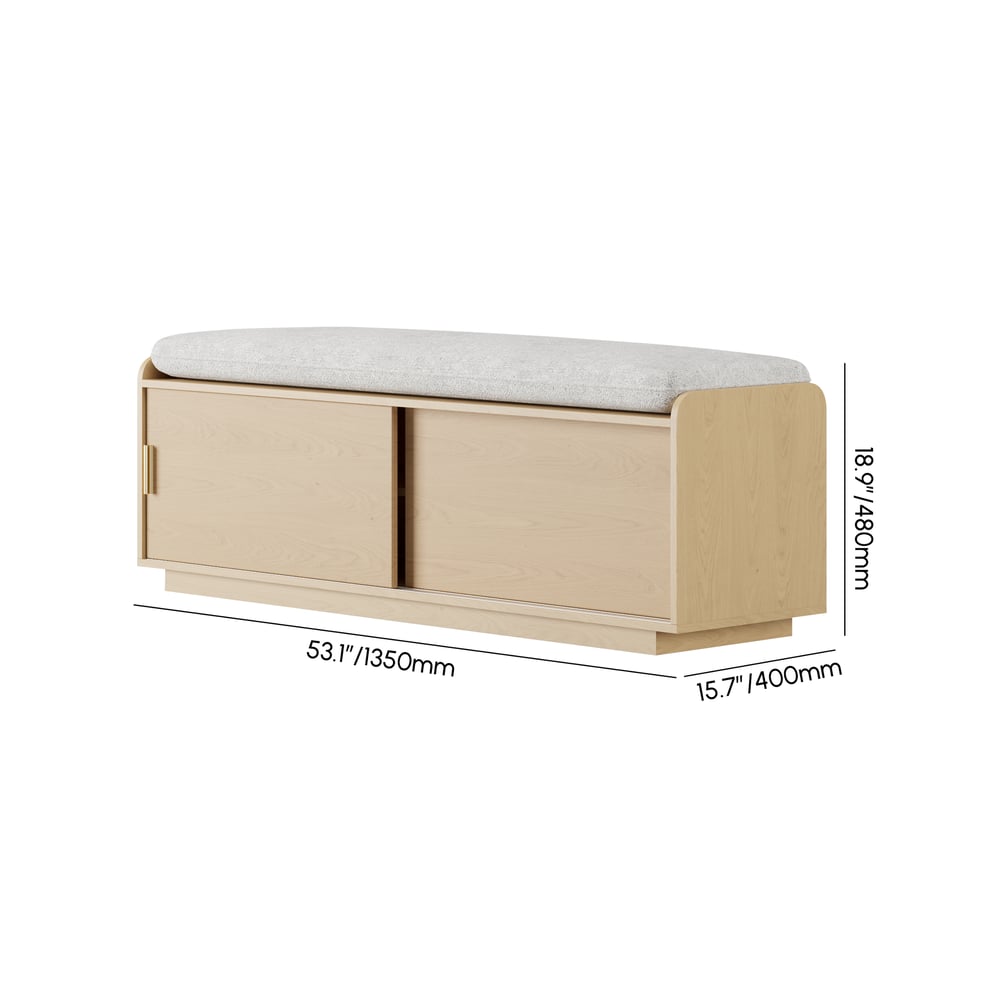 Wooden Shoe Storage Bench with Cushion weights dimensions image