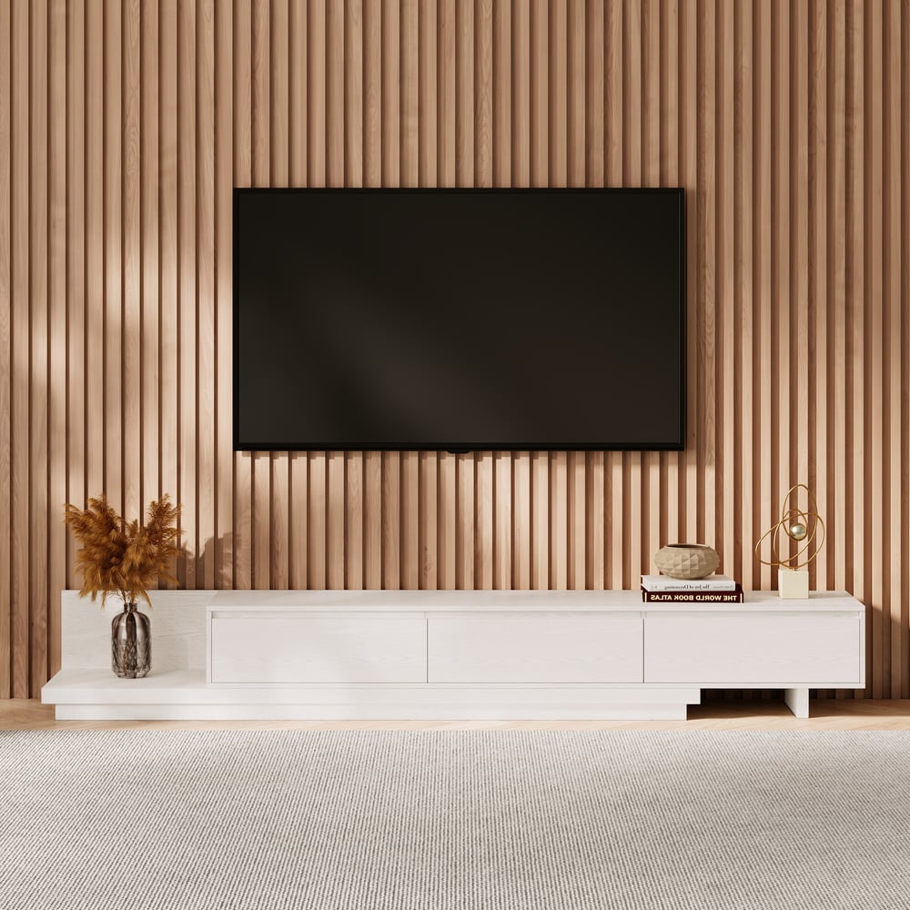 Customer Reviews for Fero extendable TV cabinet with 3 drawers of 200 cm in white
