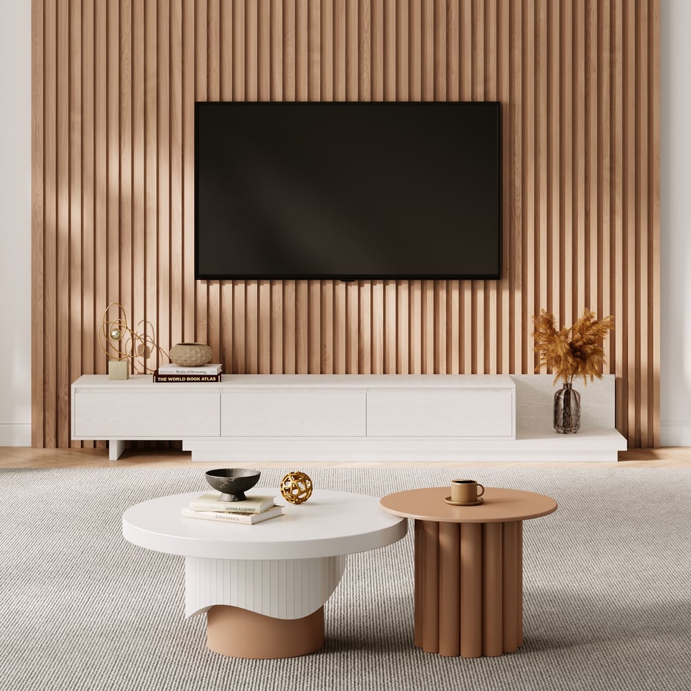 Customer Reviews for Fero extendable TV cabinet with 3 drawers of 200 cm in white