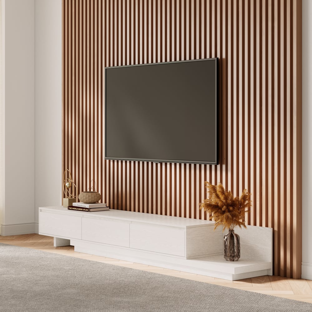 Customer Reviews for Fero extendable TV cabinet with 3 drawers of 200 cm in white