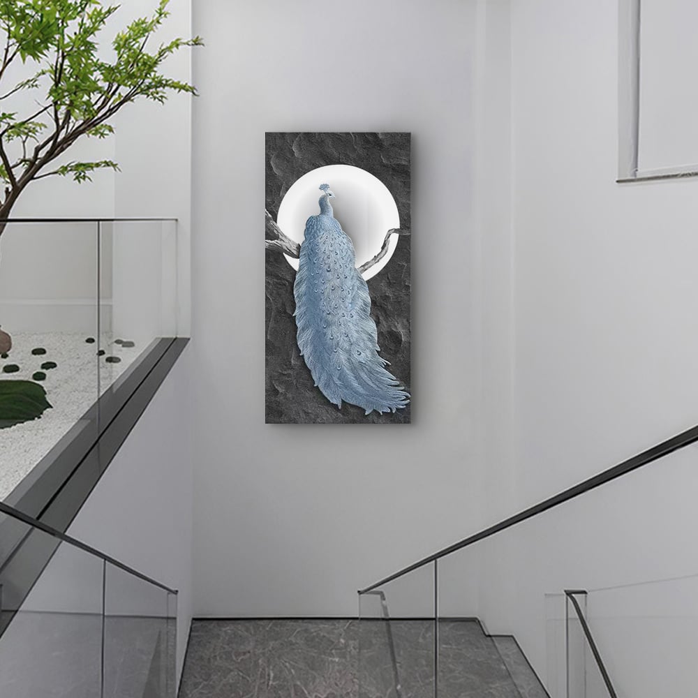 Questions et Réponses pour Décoration murale moderne en forme de paon à LED de 1000 mm avec chargement USB