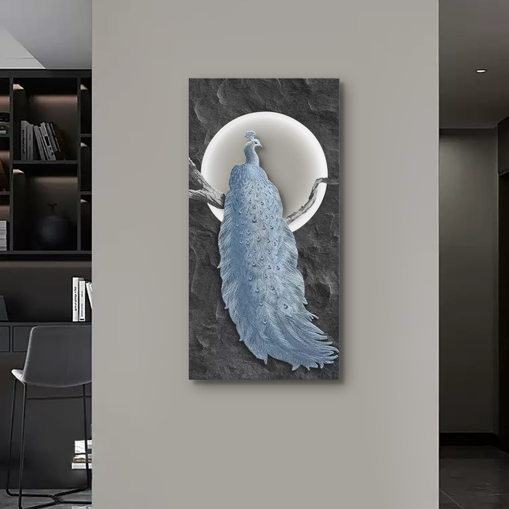 Questions et Réponses pour Décoration murale moderne en forme de paon à LED de 1000 mm avec chargement USB