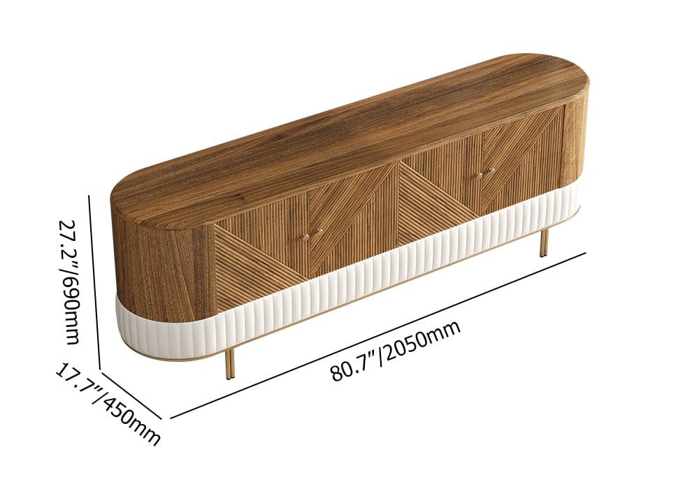 Wovent Walnut & Leather Living Room Set weights dimensions image