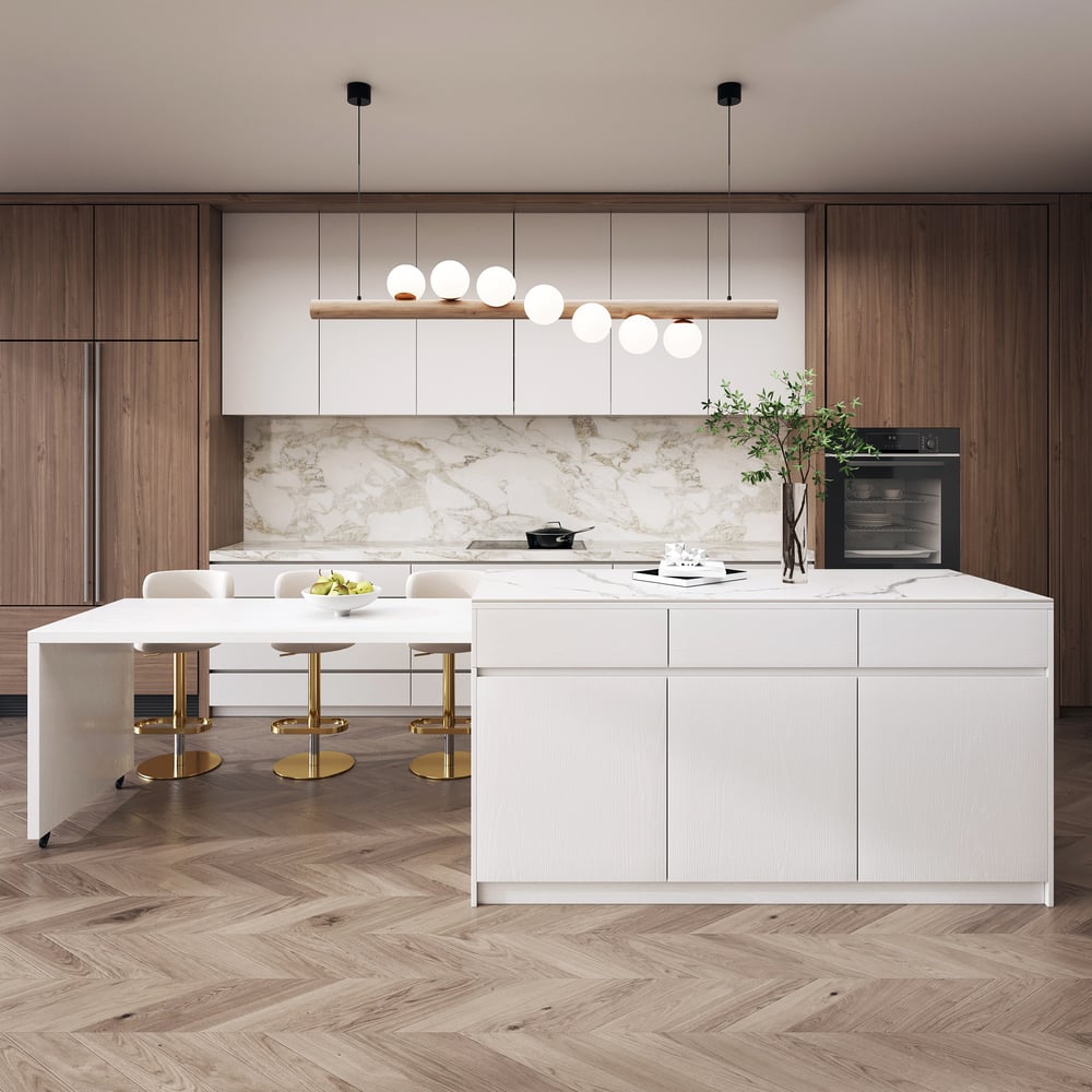 Customer Reviews for 2050mm-2680mm Extendable Kitchen lsland with Doors&Drawers White Sintered Stone Top