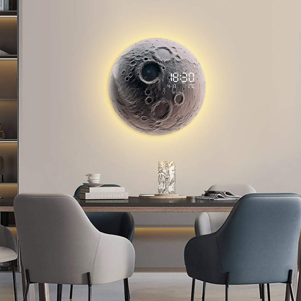 Questions and Answers for Modern and Unique LED Wall Clock Moon-inspired Home Decor