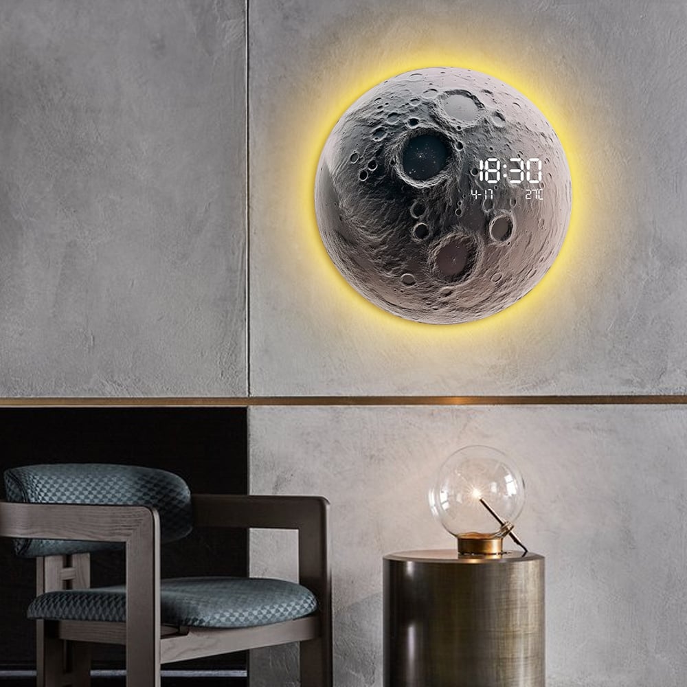 Questions and Answers for Modern and Unique LED Wall Clock Moon-inspired Home Decor