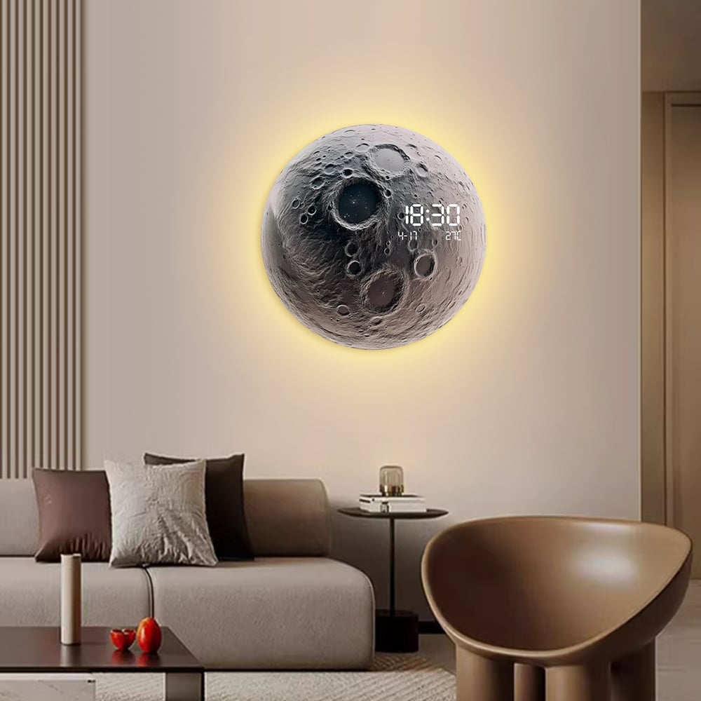 Questions and Answers for Modern and Unique LED Wall Clock Moon-inspired Home Decor