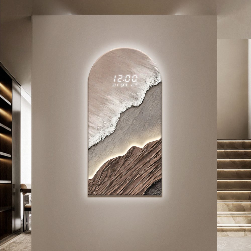 Hodnocení zákazníků pro položku Moderní nástěnné LED digitální hodiny s uměleckou texturou