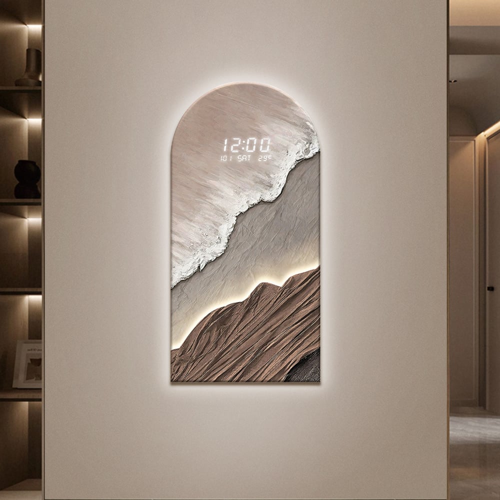 Hodnocení zákazníků pro položku Moderní nástěnné LED digitální hodiny s uměleckou texturou