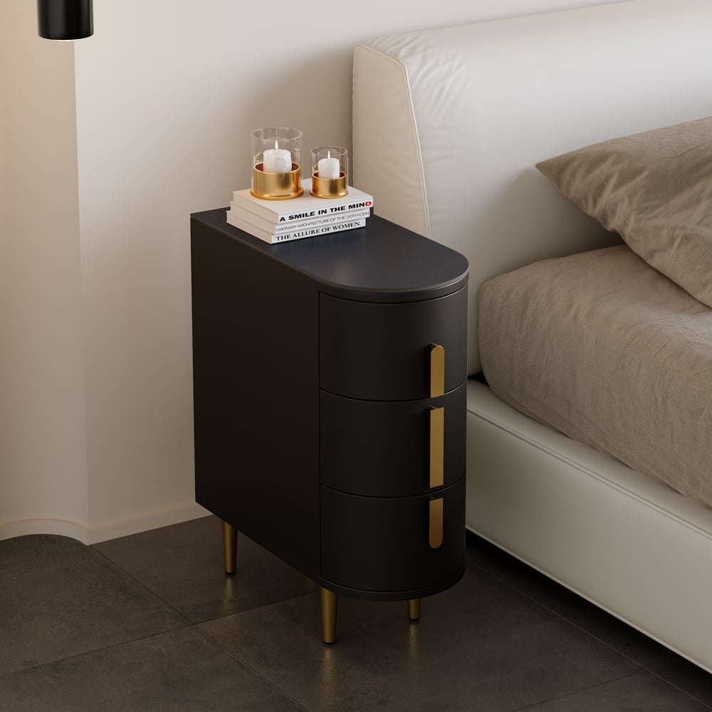 Questions and Answers for Sintered Stone Top 3-Drawer Leather Narrow Nightstand