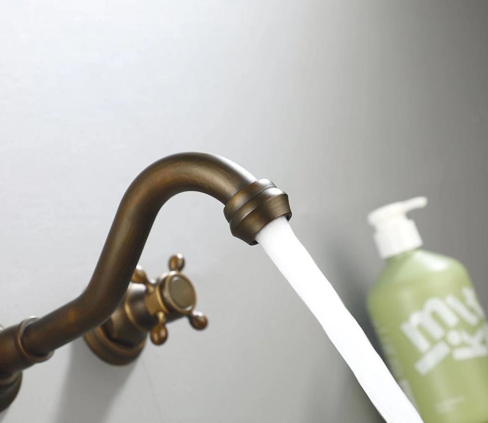 Questions and Answers for Chester Classic Wall Mount 2-Handle Antique Brass Bathroom Basin Tap with Cross Handles