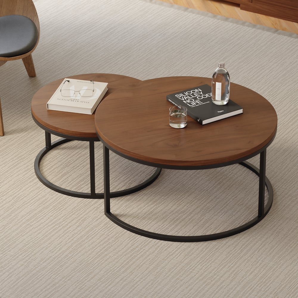 Questions and Answers for Fero Round Walnut Nesting Coffee Table Set(600mm-800mm)