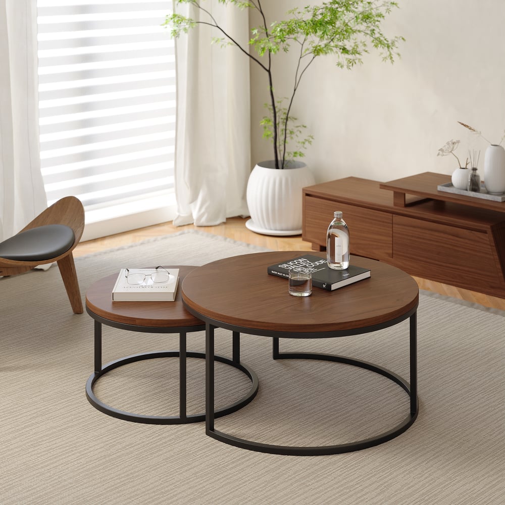 Customer Reviews for Fero Round Walnut Nesting Coffee Table Set(600mm-800mm)