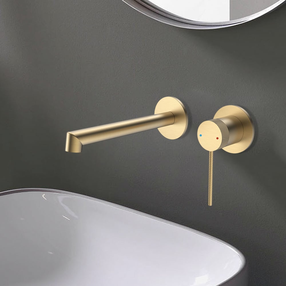 Customer Reviews for Single Lever Handle Wall Mounted Bathroom Tap Basin Tap Brass Brushed Gold