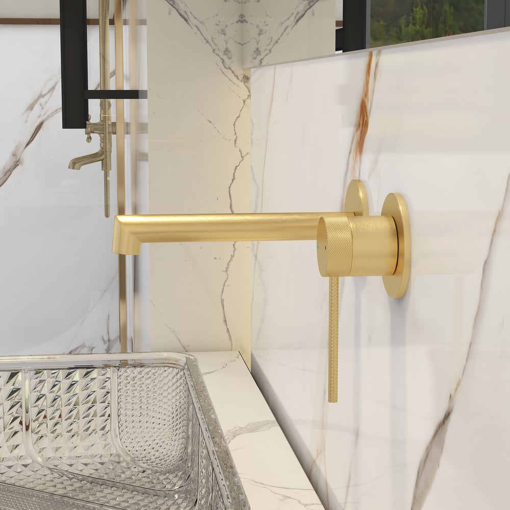 Customer Reviews for Single Lever Handle Wall Mounted Bathroom Tap Basin Tap Brass Brushed Gold