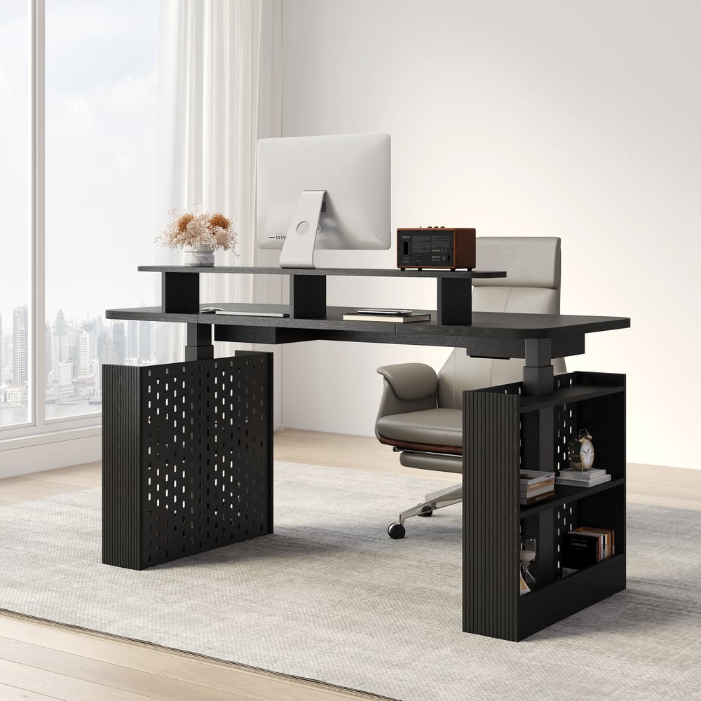 Questions and Answers for 1500mm Modern Black Multifunctional Standing Adjustable Office Desk