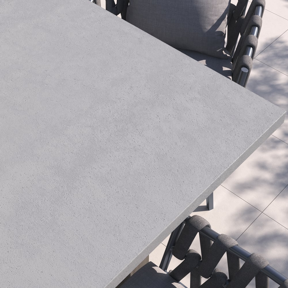 Questions and Answers for 9 Pieces Gray Aluminum Outdoor Patio Dining Set with Extendable Table and Woven Armchair