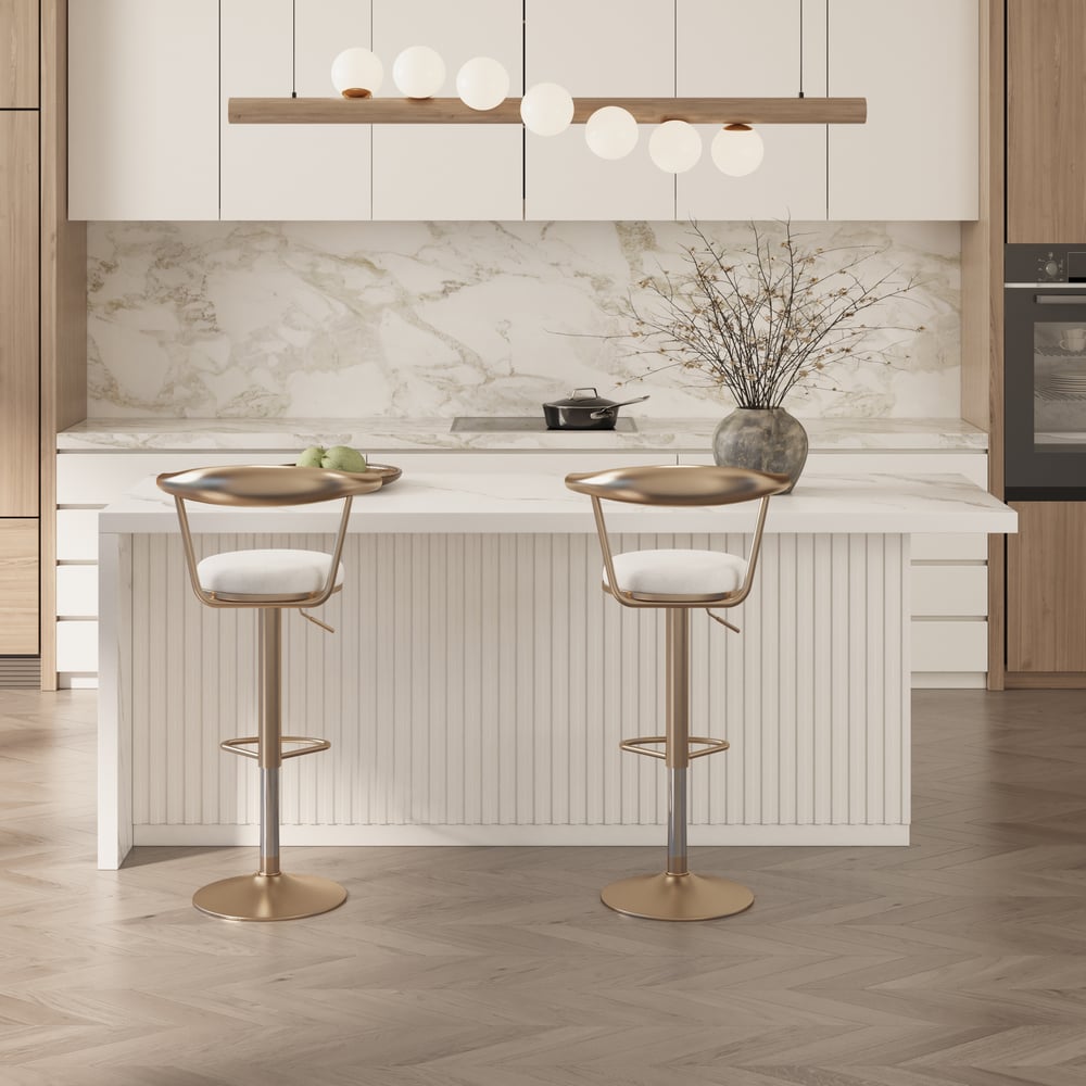 Questions and Answers for 1830mm Large White Kitchen Island & 2 Bar Height Stools Set Adjustable & Swivel