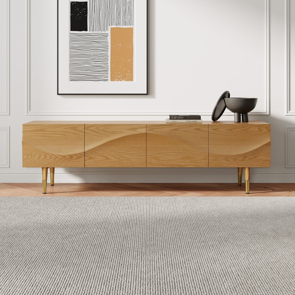 Perguntas e respostas para Armário de TV Lake com 4 gavetas de 180 cm em cor natural