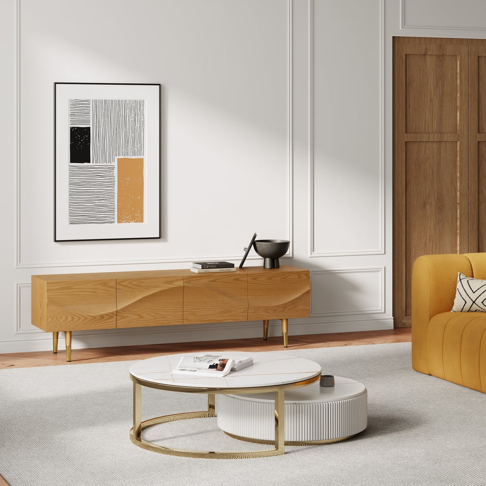 Perguntas e respostas para Armário de TV Lake com 4 gavetas de 180 cm em cor natural