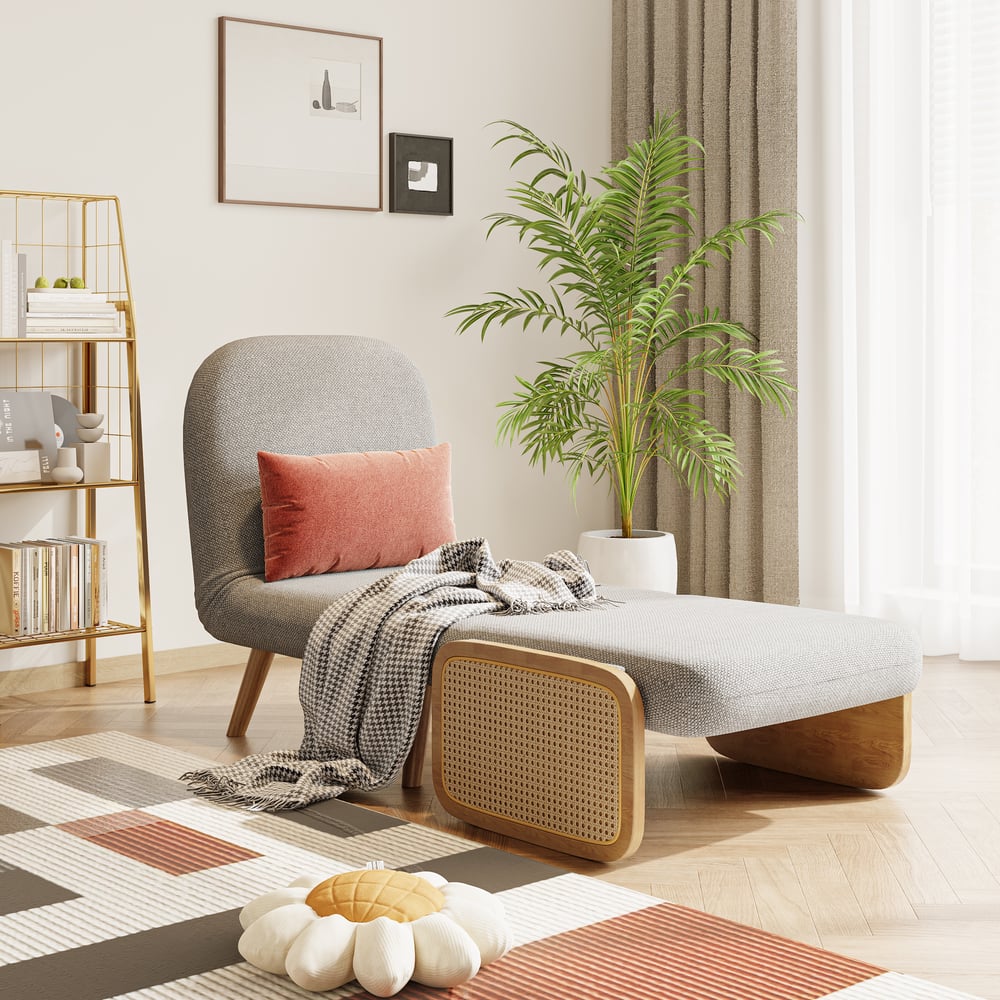 Questions and Answers for Mid-Century Modern Rattan Daybed Single Sofa Bed Convertible Sleeper Lounge Chair