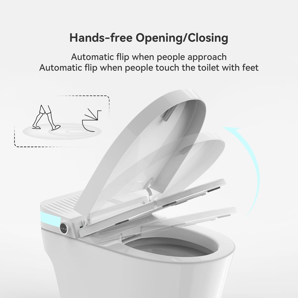 Questions et Réponses pour Toilette japonaise wc japonais monobloc allongée abattant et chasse d'eau automatique 5L