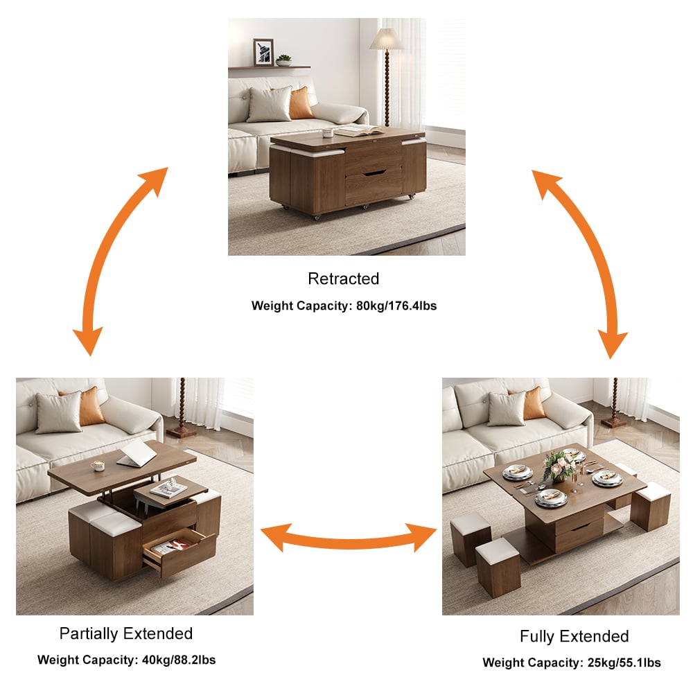 Customer Reviews for Modern Multifunctional Coffee Table with Height-Adjustable Lift Plate & Storage Space