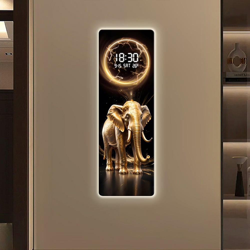 Questions and Answers for Modern Elephant Home Decor Digital Wall Clock with LED