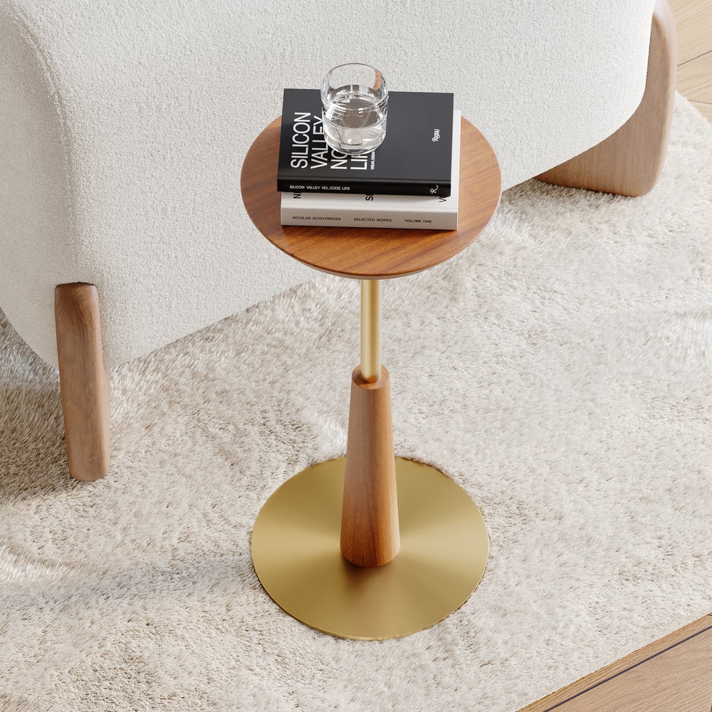 Perguntas e respostas para Mesa redonda de 9 polegadas de nogueira de meados do século