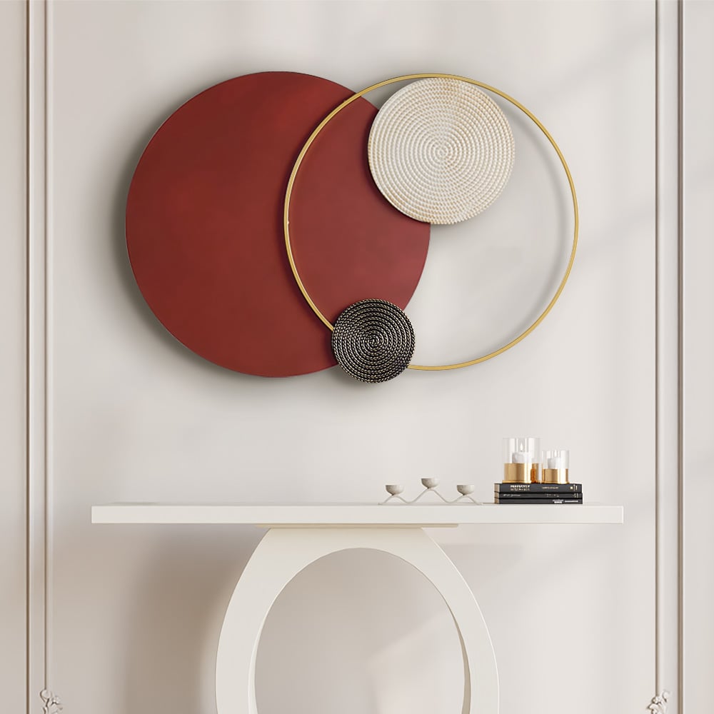 Oceny klientów dla Nowoczesne duże metalowe koła geometryczne Wystrój ścienny Unikalny wiszący obraz ścienny w salonie