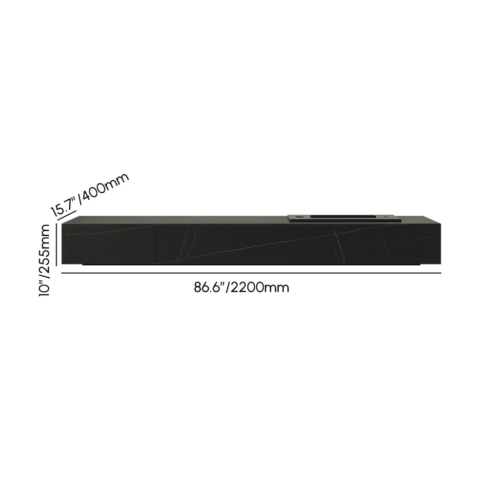 87" Sintered Stone Electric Fireplace Humidifier TV Stand & 39" Coffee Table Set weights dimensions image