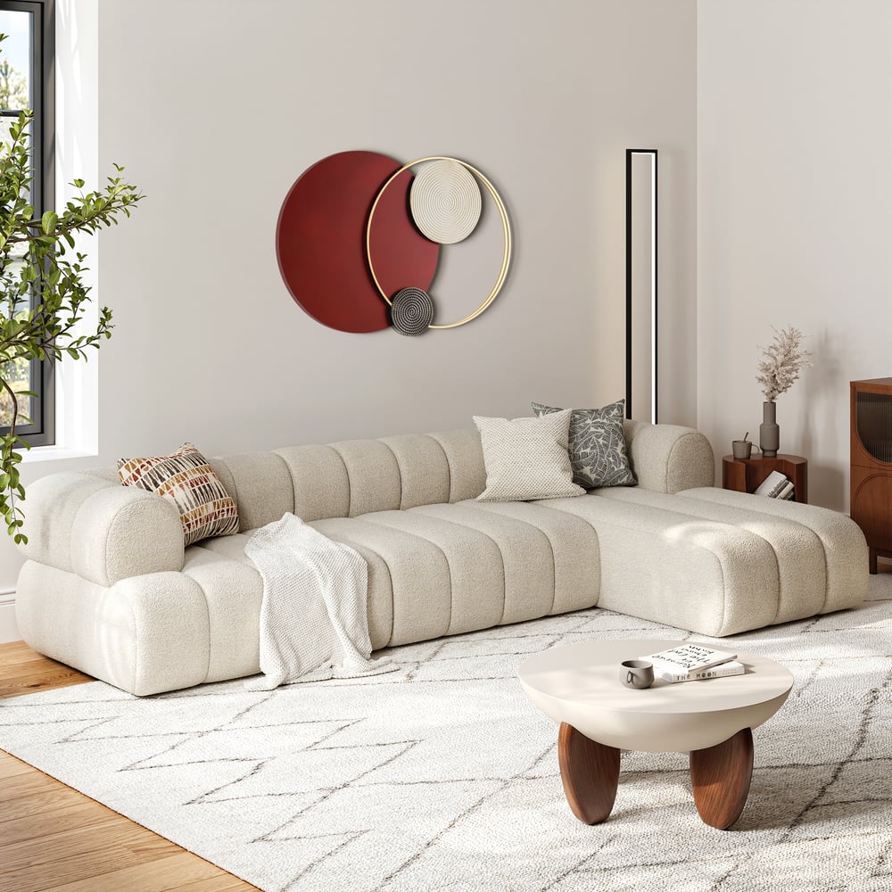 Oceny klientów dla Nowoczesne duże metalowe koła geometryczne Wystrój ścienny Unikalny wiszący obraz ścienny w salonie