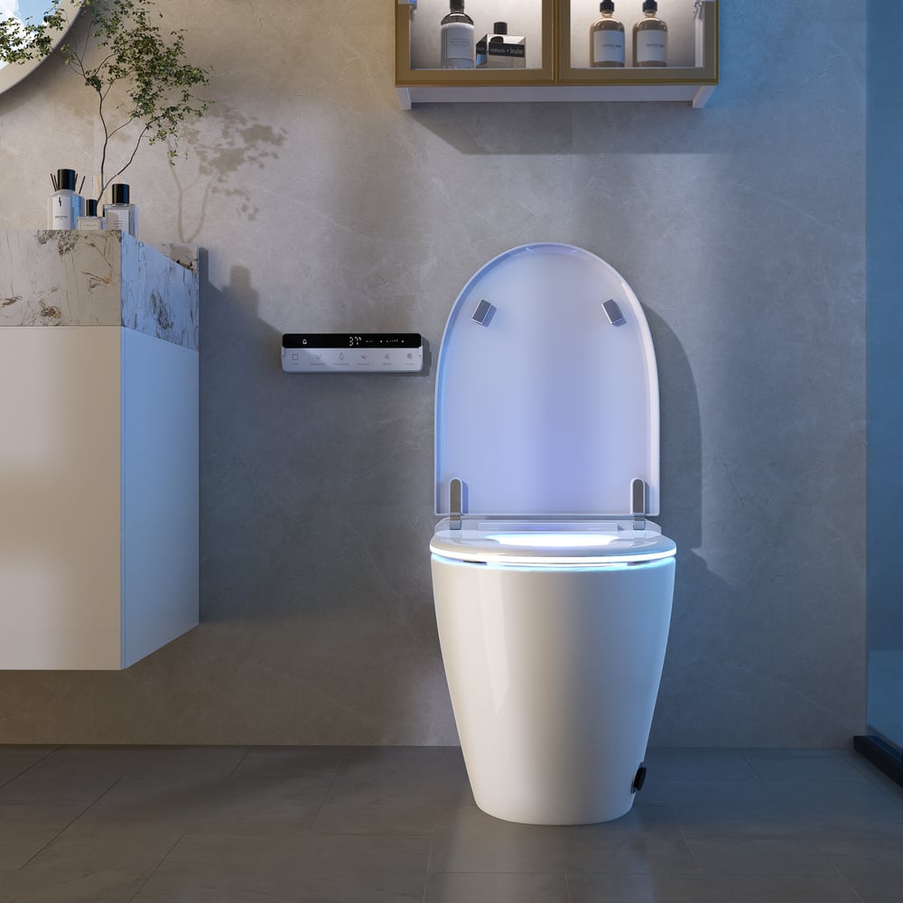 Questions and Answers for Automatic One-Piece Elongated Smart Bidet Toilet with Built-in Tank Horizontal Outlet