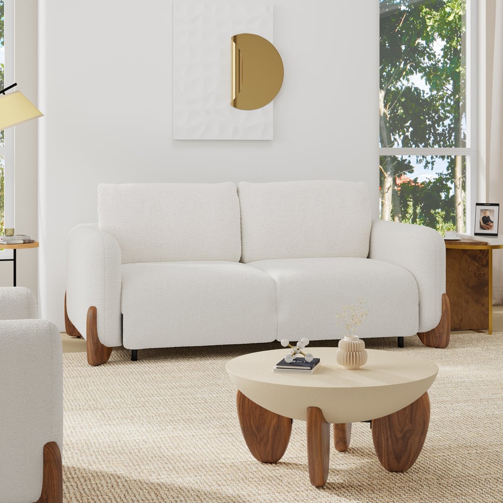 Otázky a odpovědi pro 3-místná skládací zakřivená rozkládací pohovka v bouclé s matrací