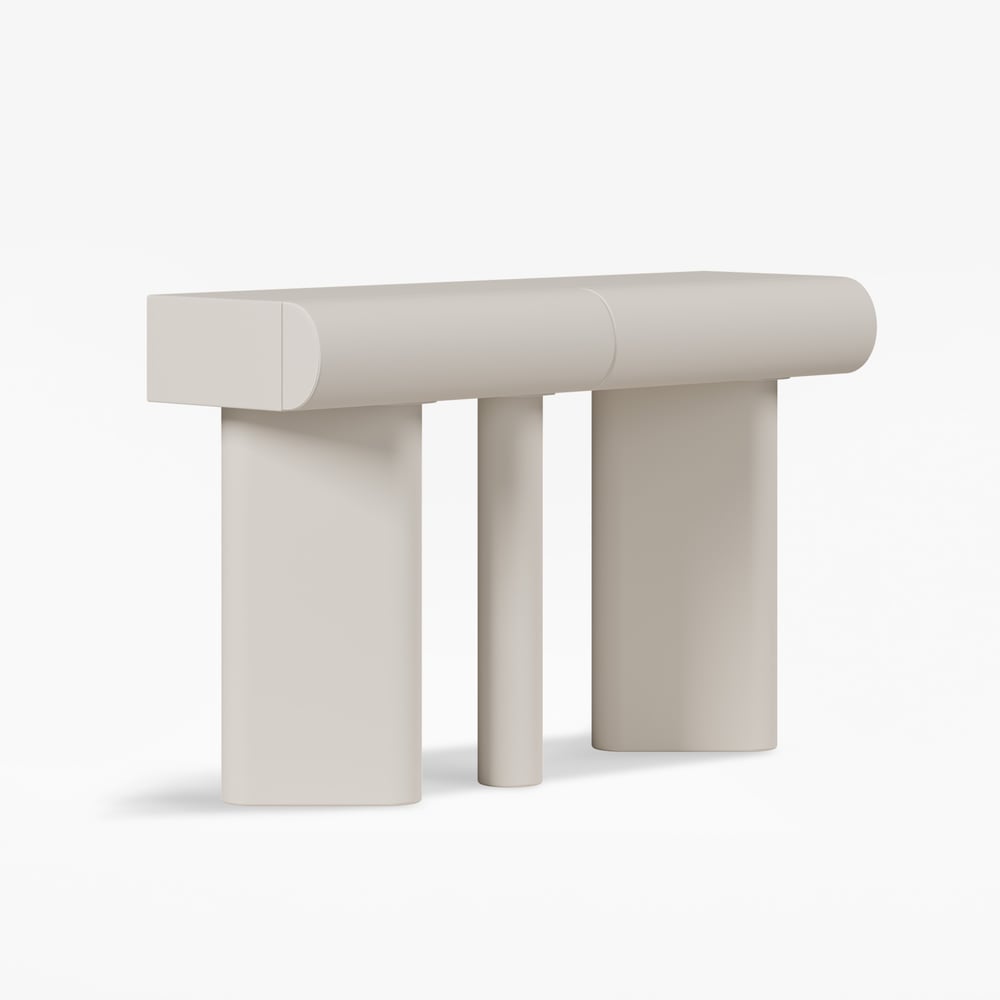 Humply 48" Modern Faux Leather Console Table with Storage Entryway Table window image